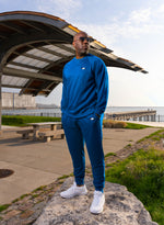 Load image into Gallery viewer, Hometown Casual Velour Sweatsuit- Blue
